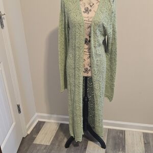 Freshman Mint Green Women's Long Cardigan